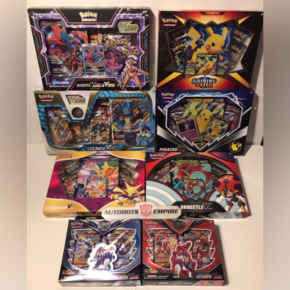 POKEMON PIKACHU V DEOXYS VMAX VSTAR LUCARIO VSTAR ORBEETLE ALAKAZAM V URSHIFU V